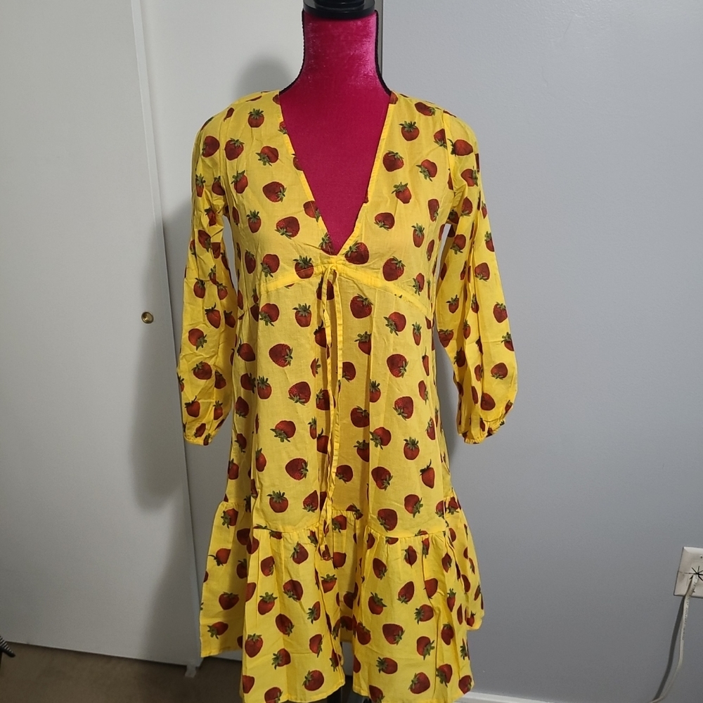 J.crew Strawberry Swimsuit Cover XXS